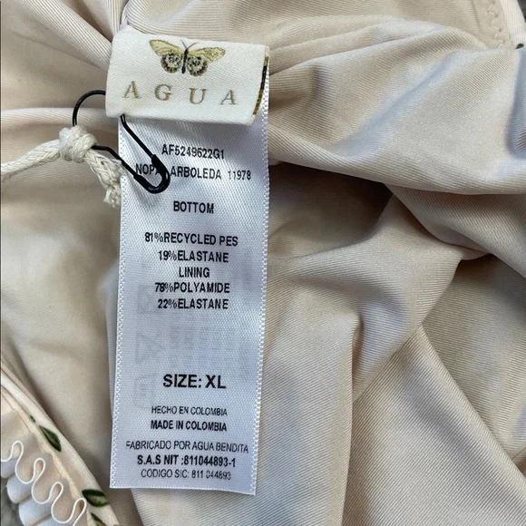 NWT Agua Bendita Nopal Arboleda Hand Embroidered Bikini Bottom Swim Trees XL - Picture 10 of 15